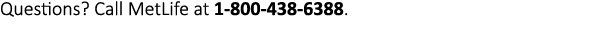 Questions? Call MetLife at 1 800 438 6388.